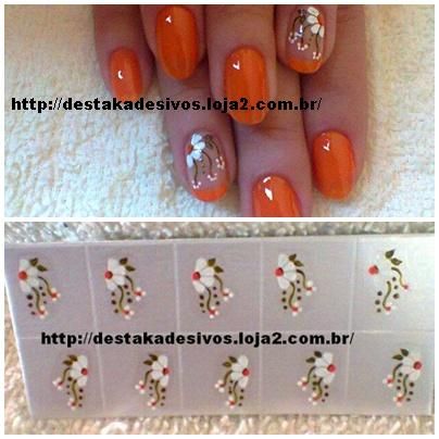 Adesivos para unhas  flores